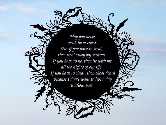 May You Never Steal, Lie or Cheat Handmade Original Papercut First Anniversary Paper Gift: Hand-Cut Paper Art Silhouette (UNFRAMED)