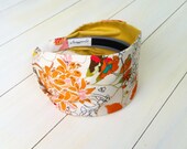 Bold Bright Spring Hair Accessories .  Wide Mod Fabric Hairband . Hippie  Vintage Style - White Yellow Pink Orange - mint blue hair band .