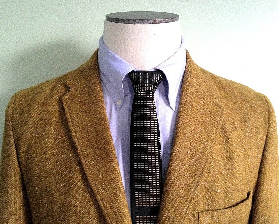 Vintage Men's Midcentury Campus Wool Tweed 3/2 Sack Jacket Sport Coat -- 42