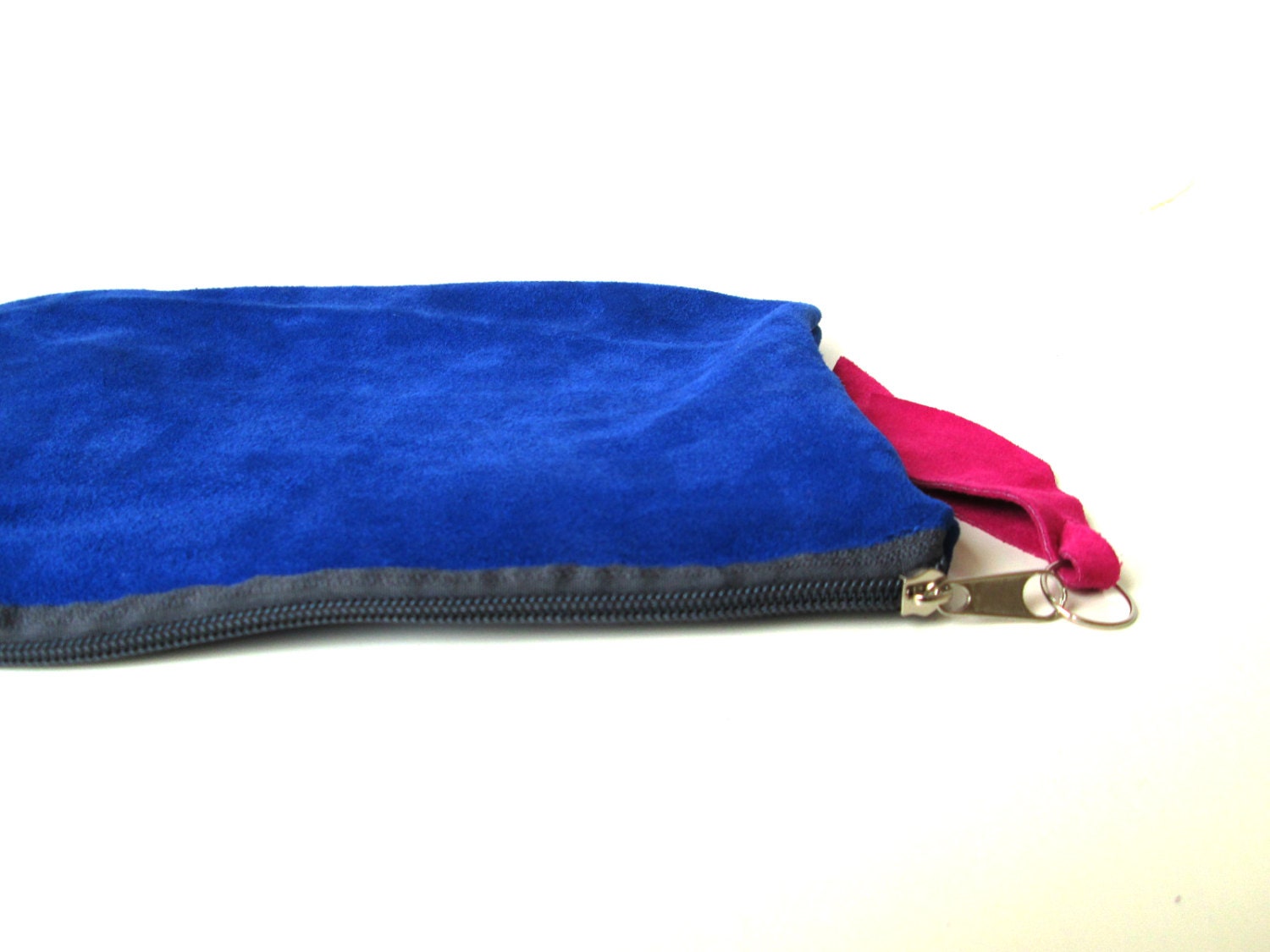 Leather clutch, Leather pouch, Cobalt Electric Blue