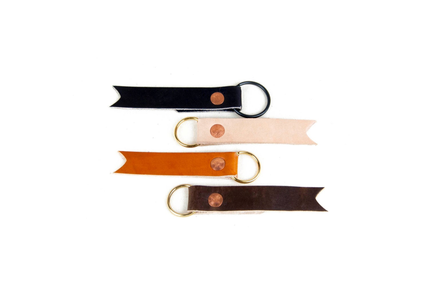 Key Fob - Leather, Copper Rivet