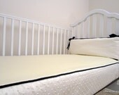 Pair of Faux Bumper Sheets: Oatmeal & Cream Luxe Cotton, Custom Made to Order