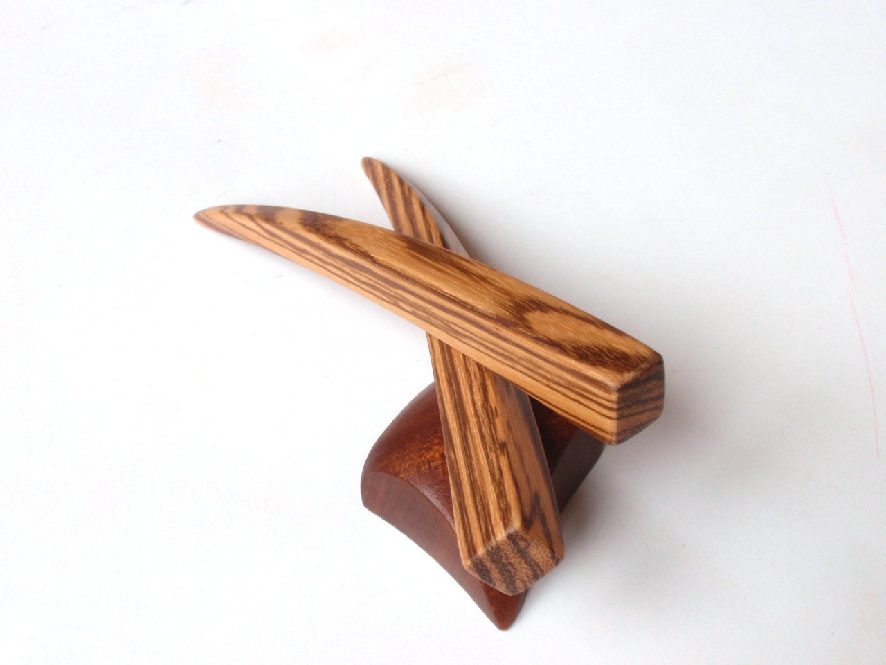 Wooden hair accessory, Hair sticks, Hair fork, Curly hair stick, Wood, Zebrawood, Zebrano, Hairpin, Hair chopsticks, Handmade, Hair accessor