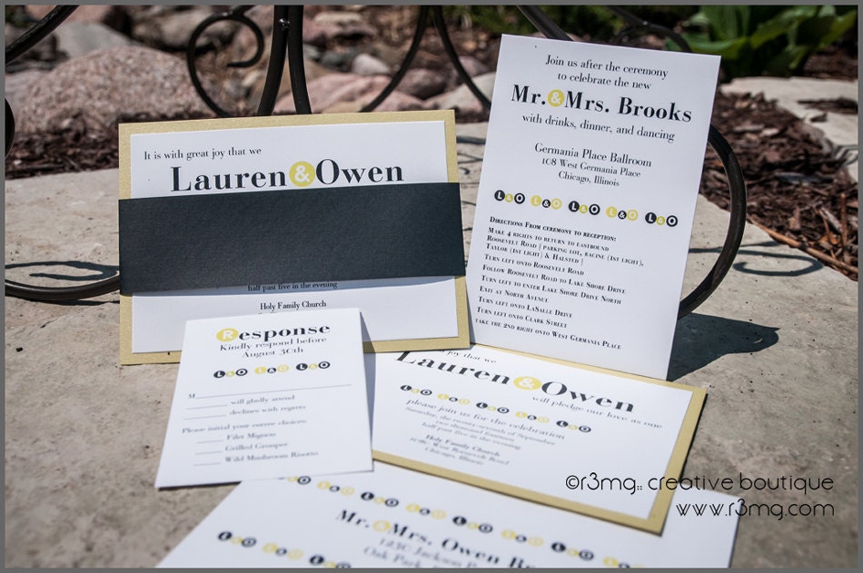 Mod Circles Wedding Invitations - Silver Level