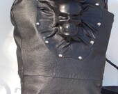 Black Leather 3D Skull Coffin Backpack Gothic Steam Punk Witch Wiccan Pagan Goth