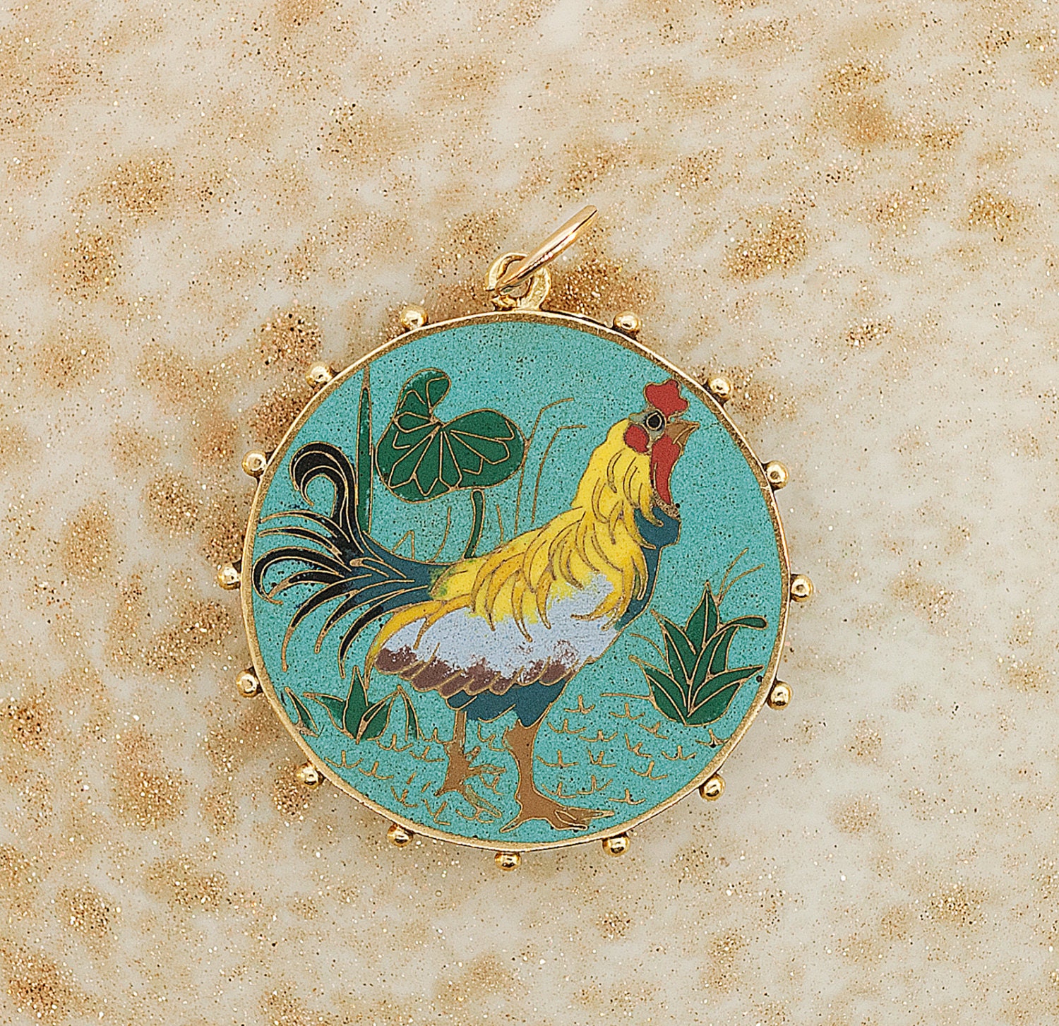 Alexis Falize Medallion - Gold and Enamel Antique Medallion Pendant