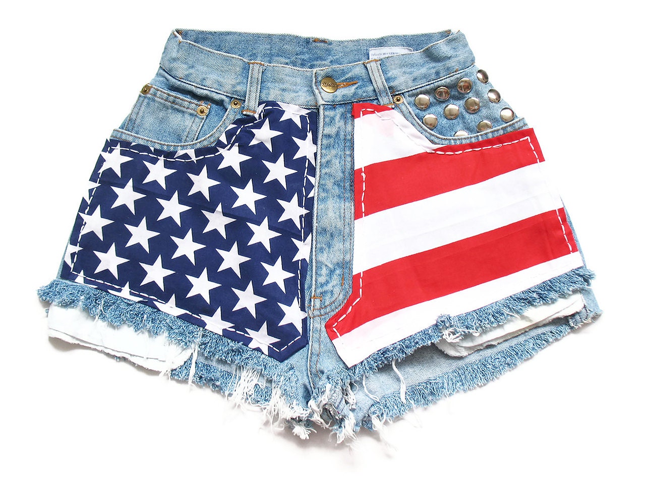 American flag high waisted shorts XXS