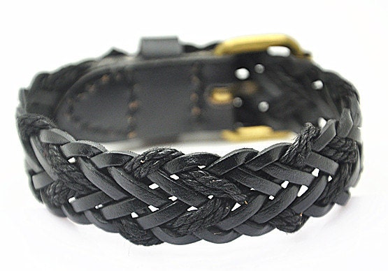 Real Soft Black Leather Women's Leather Jewelry Bangle Cuff Bracelet Men's Leather Bracelet  RZ0066