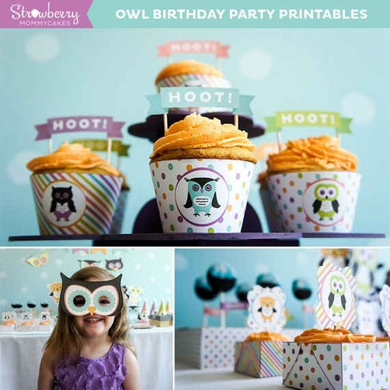 DIY Owl Birthday Party Printables Il_570xn