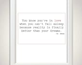 Dr.Seuss Love Art Print -8x10 Black White and Red