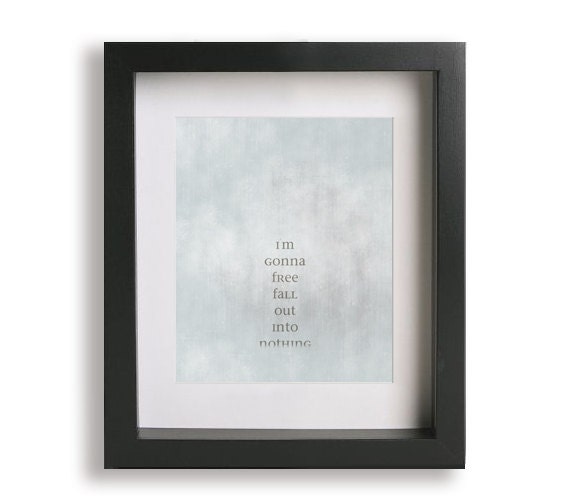 Free Fallin' / Tom Petty - Music Lyric Art Print - wall art, typography print, wall decor, gifts under 20, wedding gift idea
