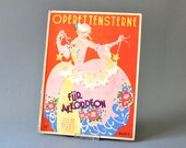 Vintage German music notebook book 30s art deco nouveau graphic design typography geography wall decor decoration mod
