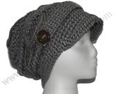 Womens Slouchy Gray Beanie Knitted Gray Slouchy Winter Beanie for Women and Teen Girls