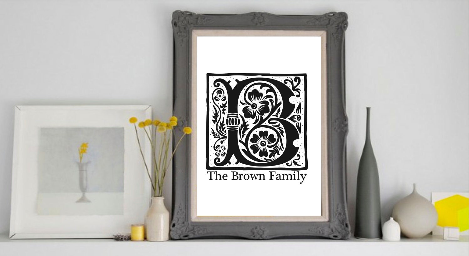 8x10 Custom Family Initial Print (digital file)