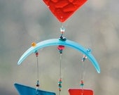 Recycled Glass Wind Chime,Wine Bottle,Up Cycled, Sun Catcher, windchimes,Mobile