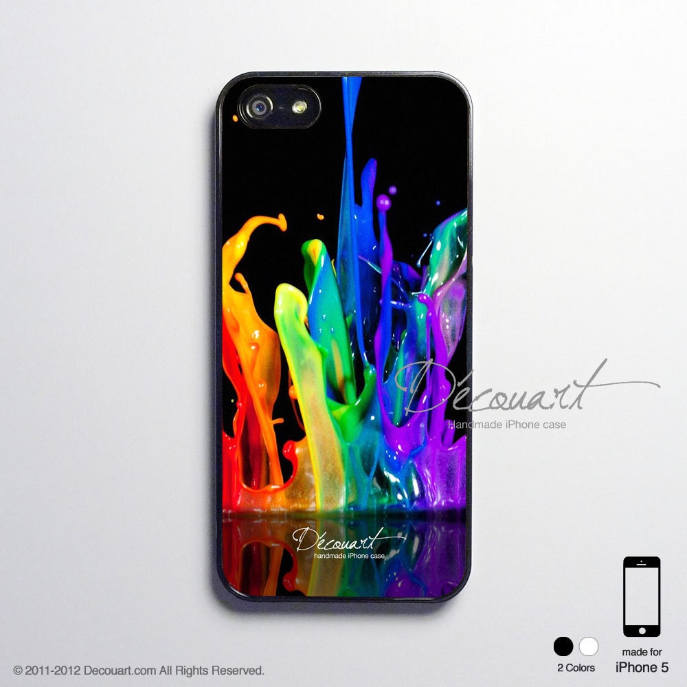 iPhone 5 case, iPhone 5 cover, case for iPhone 5, colourful splash rainbow colour S516