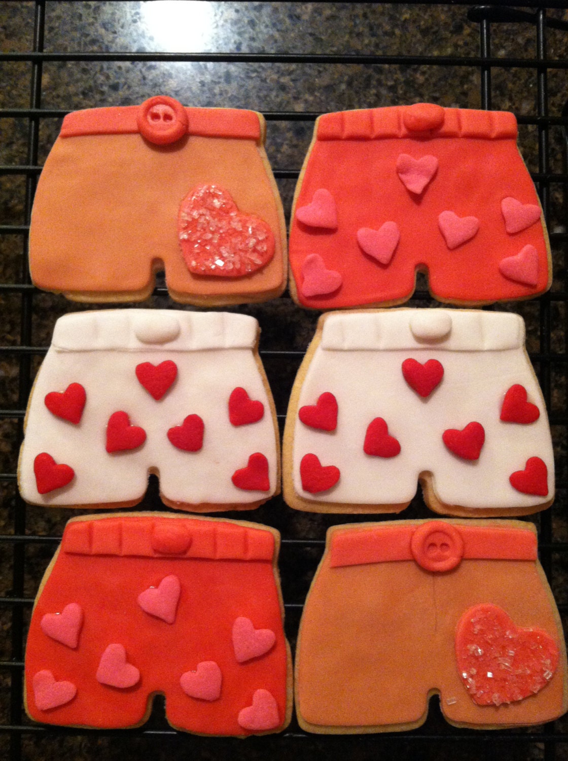 Valentine's Day Boxer Heart Cookies - 1/2 dozen