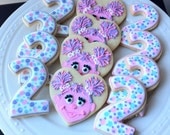 Decorated Custom Abby Cadabby and Number Cookies, Perfect for your Sesame Street Birthday Party