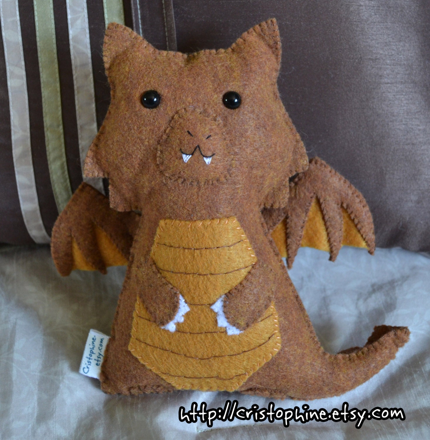 Copper Baby Dragon Felt Wall-hanging Plush