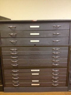 Vintage flat file / flat files cabinet - for paper, print, poster, art storage - many diff styles available