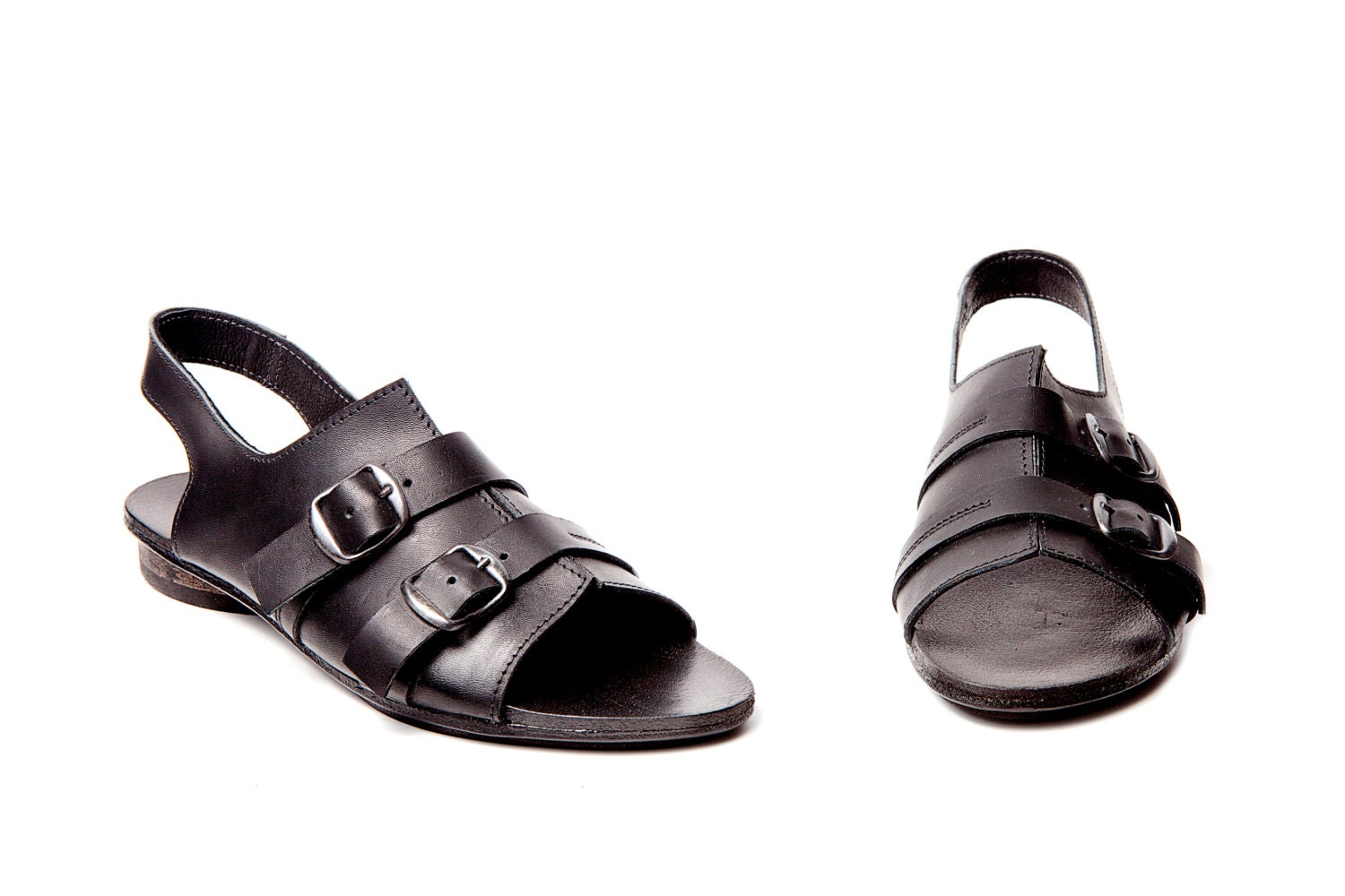 SHOES ON SALE, Double buckle, Black sandals, Handmade shoes, Women shoes