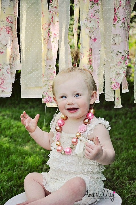 Scrappy Chic Fabric Banner Photography Prop - Victorian Vintage Banner Bunting