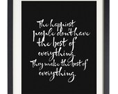 Print Inspirational: 8 "X 10 Quote print, Typography, Motivational, Office Decor, Inspirational