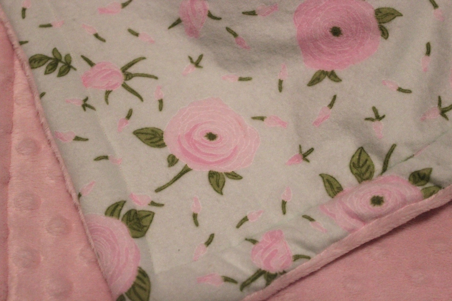 Soft roses toddler or baby blanket
