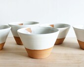 Pottery soup bowl, four white ceramic bowls, ice cream dish, modern pottery, Made to order