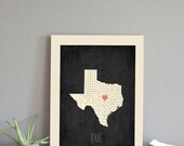 25% OFF SALE Choose Your State Personalized Vintage Map Wall Art 11x14