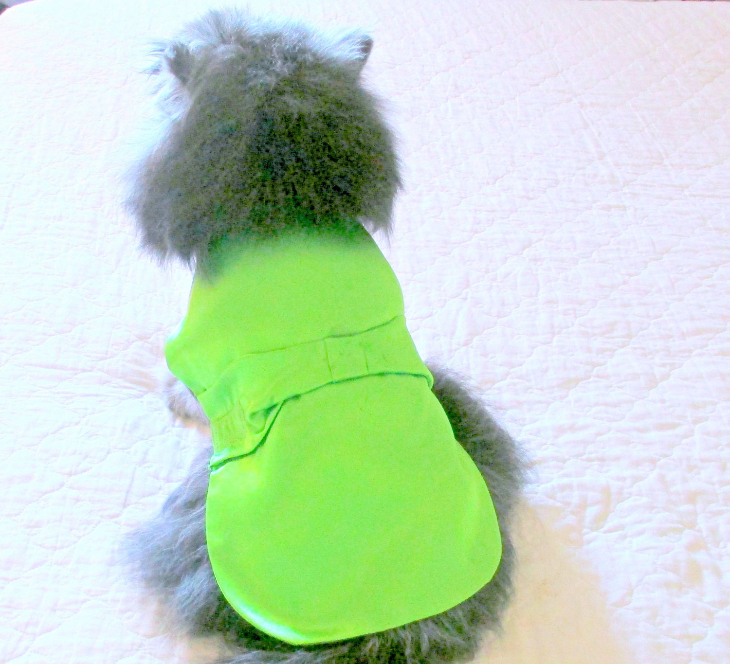 Lime Small Dog Dress Made to Order Satin Bridesmaid's/Formal with Bow - Yorkie Chihuahua