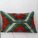16 x 24 Decorative Pillow Accent Pillow Throw Pillow Ikat Pillow Cover Silk Pillow Green White Velvet Ikat Cushion - 03700-108