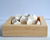 Alpine Village -Unglazed Porcelain Miniature House Abstract  Gift Set Objects Conversation piece