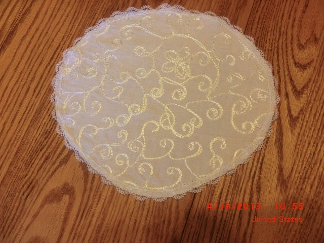 WHITE COTTON LACE  Veil Head Veiling Headcovering Small 10 inch
