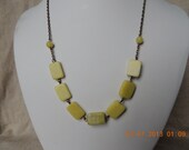 Mothers Day Gift Handmade Peridot jasper and Antiqued brass chain necklace and earrings SET
