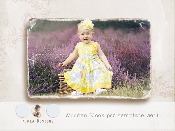 Wooden Block, psd template set 1