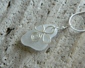 Genuine Clear Frosted Sea Glass Necklace