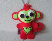Easter Monkey Ornament Eco Felt Embroidery Nursery Decor Gift MADE TO ORDER