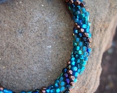 Turqouise Beaded Crochet Bracelet