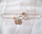 Personalized Infinity Bracelet w/ Two Initials -- Sterling Silver -- Friendship Bracelet -- Wedding/Bridesmaids Gift -- MADE TO ORDER