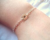 Single Initial Bracelet -- Personalized, Double Punched, Bridesmaids Gift, Mother's Bracelet, Sterling Silver --MADE TO ORDER