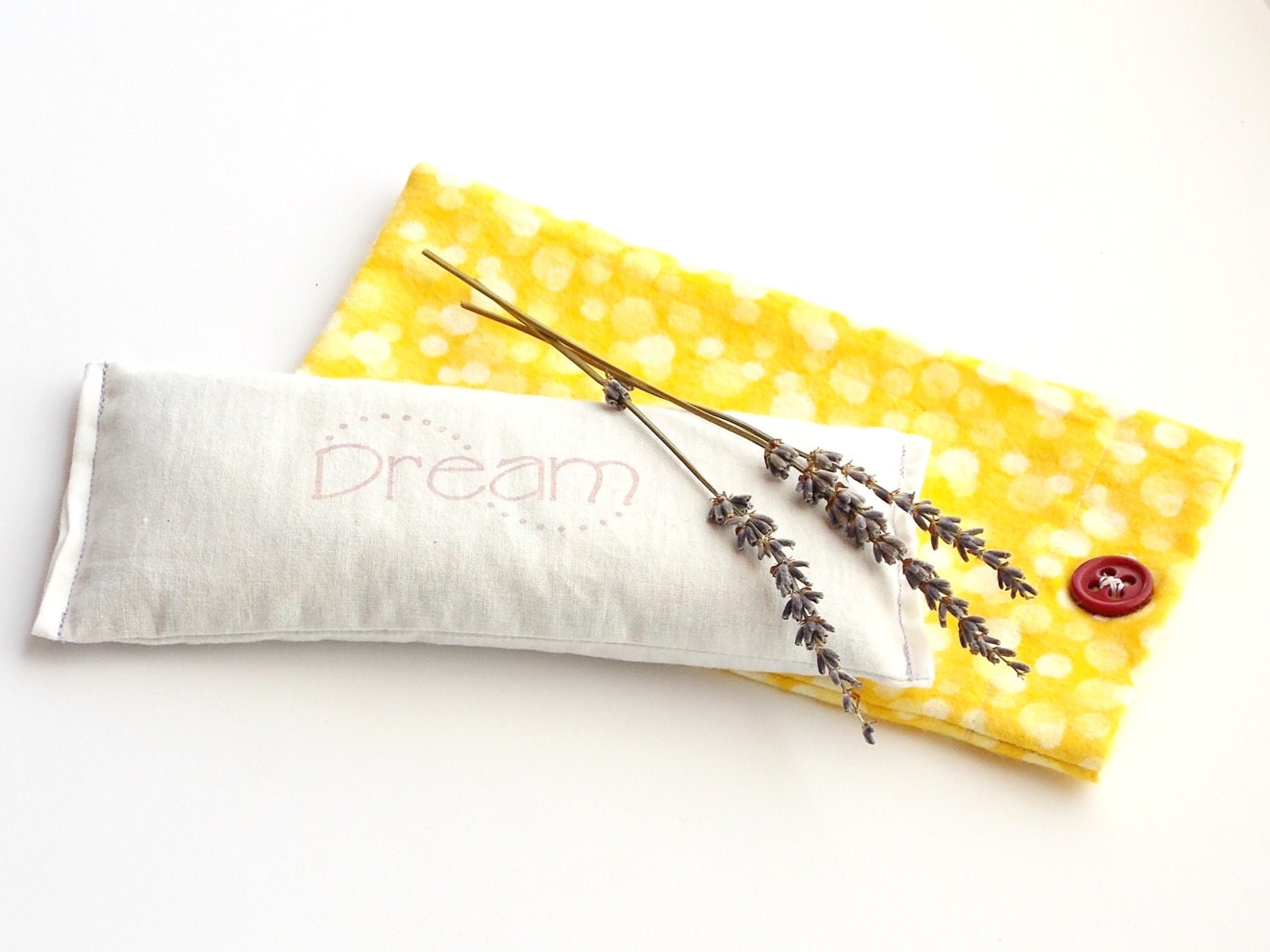 Aromatherapy Eye Pillow Relaxing Stress Relief Flax Seed Pillow Heat Pack Yoga Meditation Choose your Scent Yellow