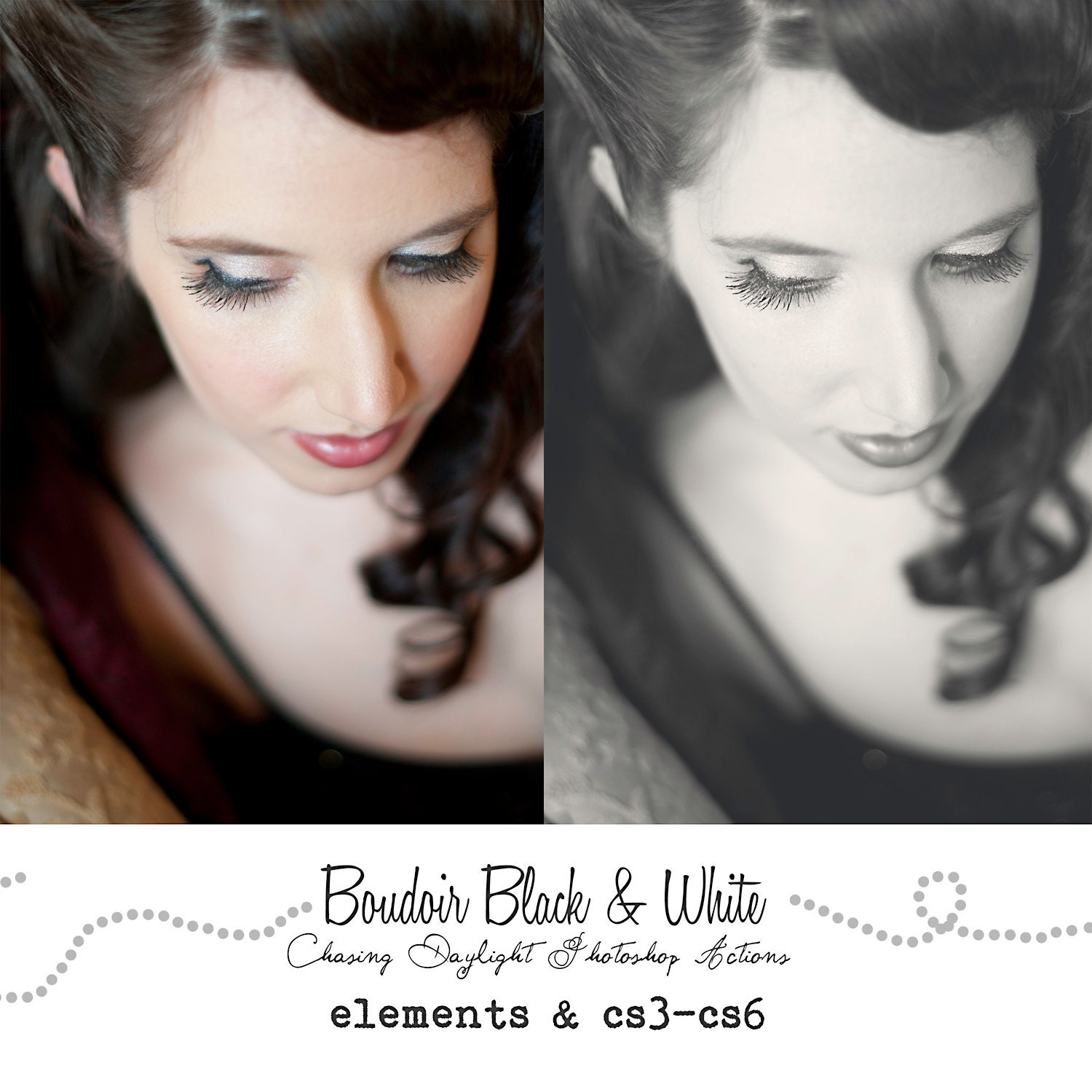 Boudoir Black & White: PS Action for Elements and CS3-CS6