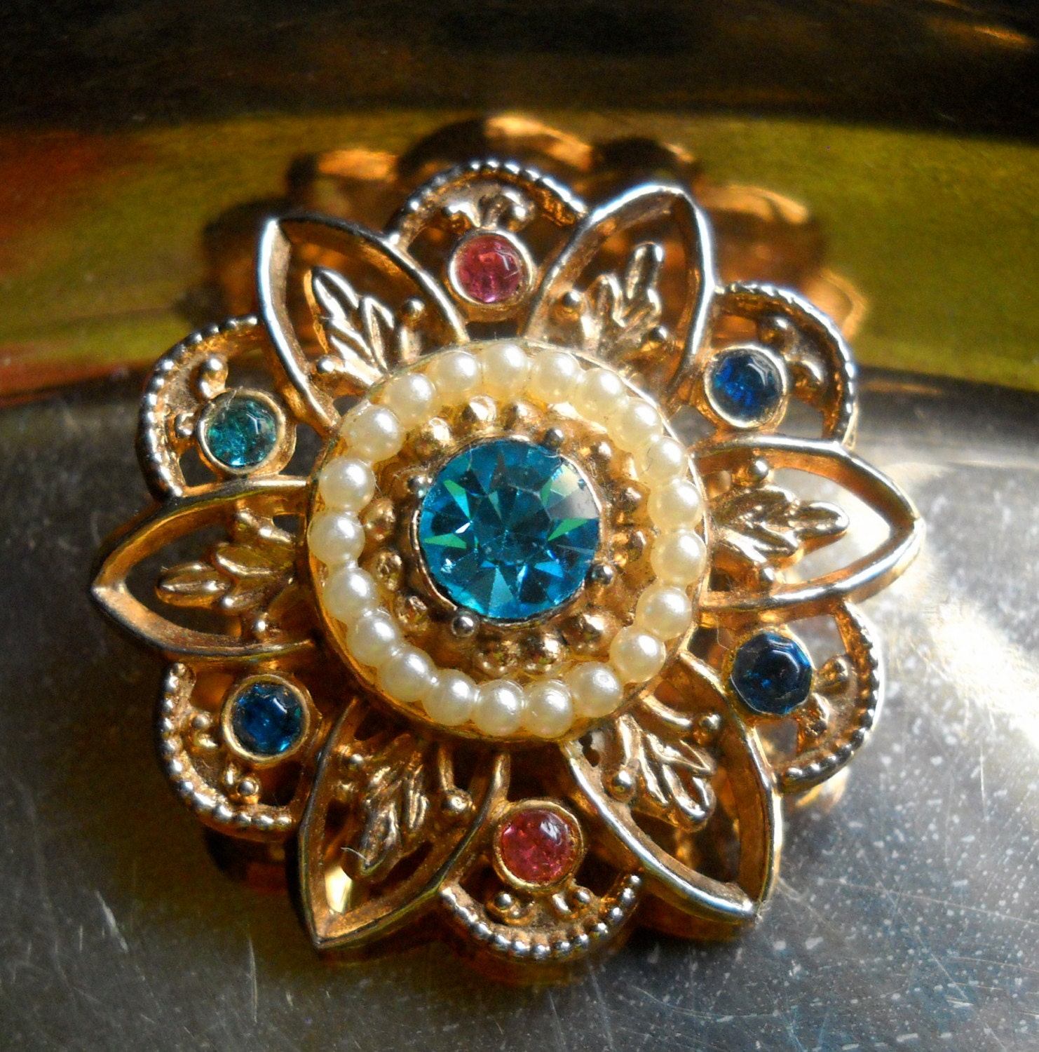 Vintage Jeweled Pin or Brooch