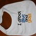 I drool blue and gold embroidered bib