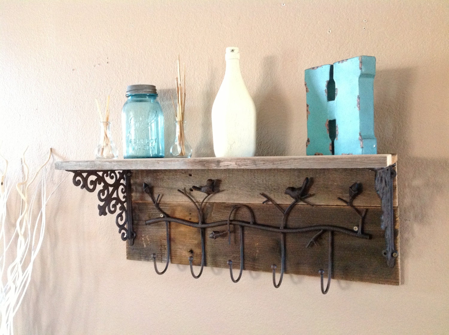 reclaimed wood coat rack