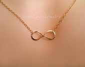Infinity Necklace, i'll love you forever, best friend forever and always, gift, infinity Gold or Silver, metalwork jewelry