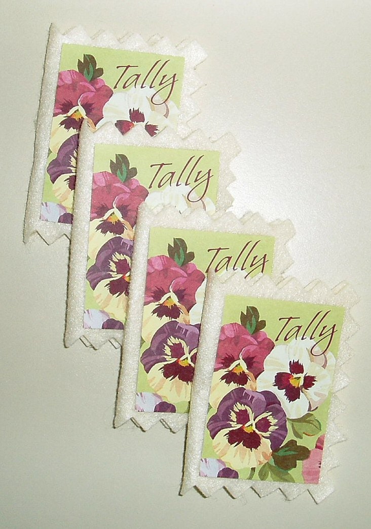 Bridge tallies with white felt covers (set of 4)