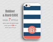 Rubber Iphone 4 case Monogram blue red line Iphone case  Iphone 5 case hard Case iphone 5 case iphone 4 iPhone 4s Case