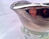 Vintage Recycled Silver Ombre Mercury Glass Chips/Dip Bowl Handmade Scented Soy Candle